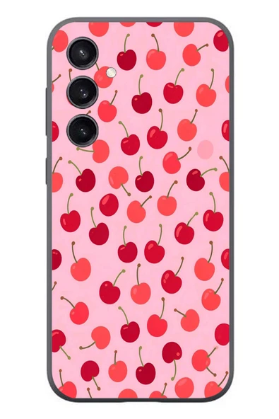 Le Balvo Samsung Galaxy S23 Uyumlu Pembe Kirazlar Baskılı Silikon Kılıf ürün görseli 1