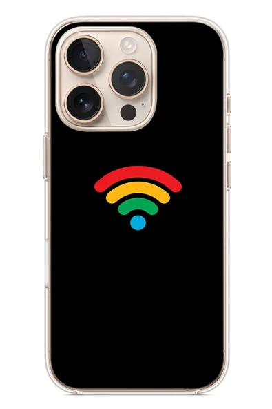 Le Balvo İphone 16 Pro Uyumlu Wifi Simgesi Baskılı Silikon Kılıf ürün görseli 1