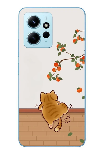 Le Balvo Redmi Note 12 4G Uyumlu Kedi Tırmanıyor Baskılı Silikon Kılıf ürün görseli 1