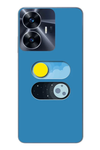 Le Balvo Realme C55 Uyumlu Gece Gündüz Geçiş Baskılı Silikon Kılıf ürün görseli 1