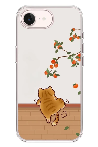 Le Balvo İphone 17e Uyumlu Kedi Tırmanıyor Baskılı Silikon Kılıf ürün görseli 1