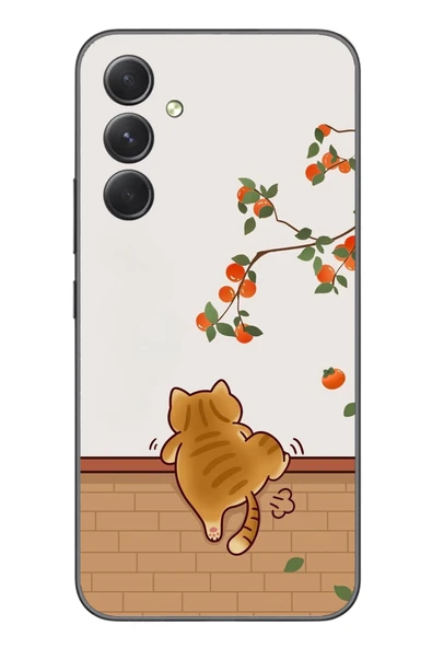 Le Balvo Samsung Galaxy A54 Uyumlu Kedi Tırmanıyor Baskılı Silikon Kılıf ürün görseli 1