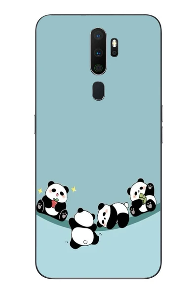 Le Balvo Oppo A5 2020 Uyumlu Panda Ailesi Baskılı Silikon Kılıf ürün görseli 1