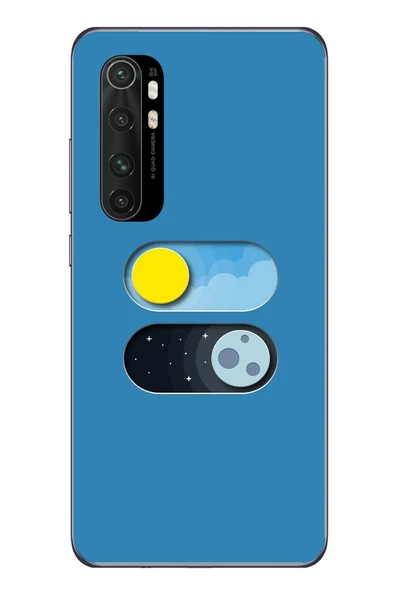 Le Balvo Xiaomi Mi 10 Lite Uyumlu Gece Gündüz Geçiş Baskılı Silikon Kılıf ürün görseli 1