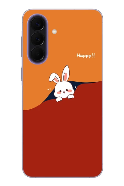 Le Balvo Samsung Galaxy A57 Uyumlu Mutlu Tavşan Baskılı Silikon Kılıf ürün görseli 1