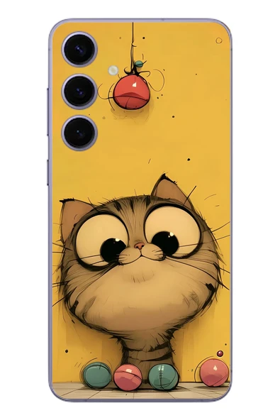 Le Balvo Samsung Galaxy S24 Plus Uyumlu Kedi Çizgisi Baskılı Silikon Kılıf ürün görseli 1