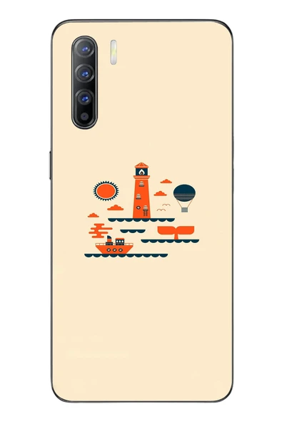 Le Balvo Oppo Reno 3 Uyumlu Sade Tatil Baskılı Silikon Kılıf ürün görseli 1