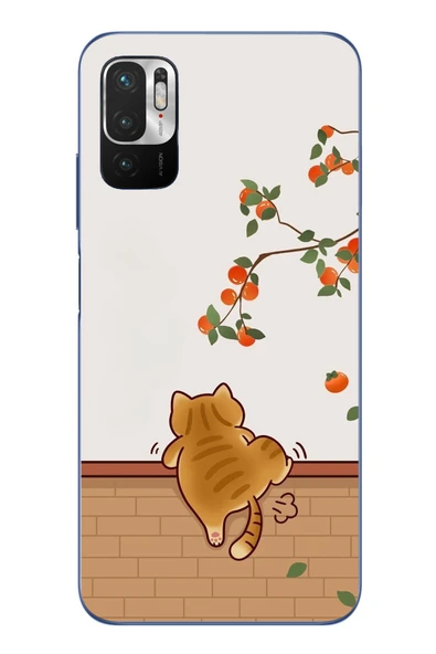 Le Balvo Redmi Note 10 5G Uyumlu Kedi Tırmanıyor Baskılı Silikon Kılıf ürün görseli 1