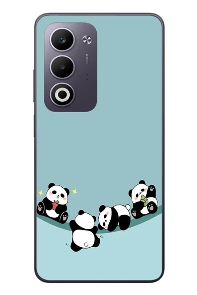 Le Balvo Oppo A5 4G Uyumlu Panda Ailesi Baskılı Silikon Kılıf ürün görseli 1