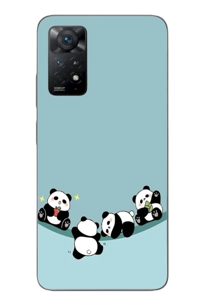 Le Balvo Redmi Note 11E Uyumlu Panda Ailesi Baskılı Silikon Kılıf ürün görseli 1