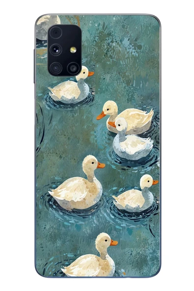 Le Balvo Samsung Galaxy M31s Uyumlu Yüzen Ördekler Baskılı Silikon Kılıf ürün görseli 1