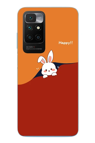 Le Balvo Redmi 10 2022 Uyumlu Mutlu Tavşan Baskılı Silikon Kılıf ürün görseli 1