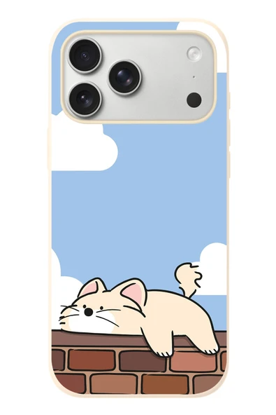 Le Balvo İphone 17 Pro Max Uyumlu Duvar Üstünde Kedi Baskılı Silikon Kılıf ürün görseli 1