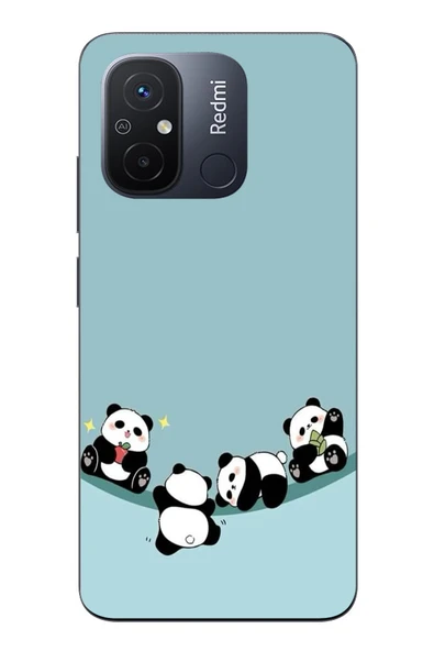 Le Balvo Redmi 12C Uyumlu Panda Ailesi Baskılı Silikon Kılıf ürün görseli 1