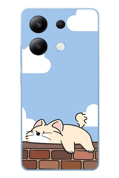 Le Balvo Redmi Note 13 4G Uyumlu Duvar Üstünde Kedi Baskılı Silikon Kılıf ürün görseli 1
