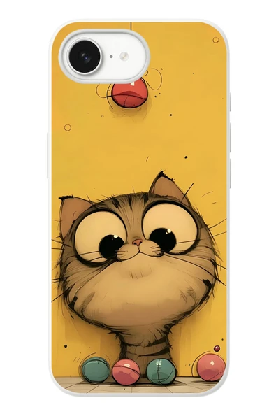 Le Balvo İphone 16e Uyumlu Kedi Çizgisi Baskılı Silikon Kılıf ürün görseli 1