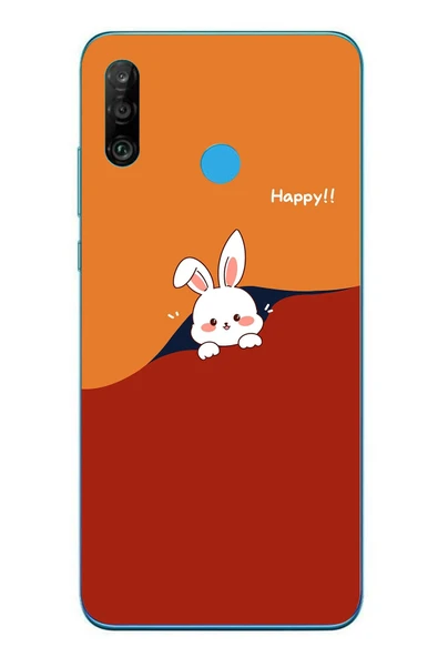 Le Balvo Huawei P30 Lite Uyumlu Mutlu Tavşan Baskılı Silikon Kılıf ürün görseli 1