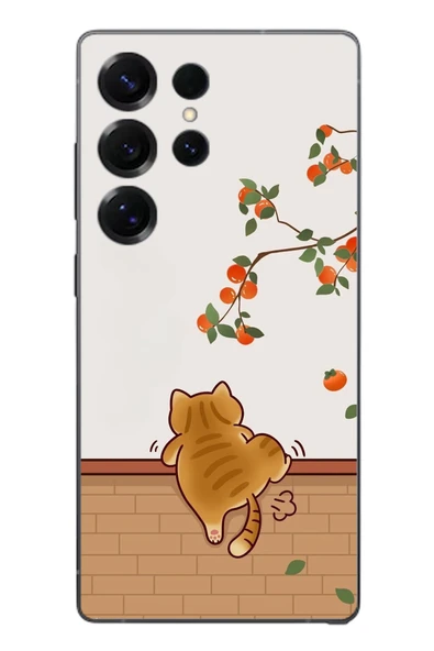 Le Balvo Samsung Galaxy S25 Ultra Uyumlu Kedi Tırmanıyor Baskılı Silikon Kılıf ürün görseli 1