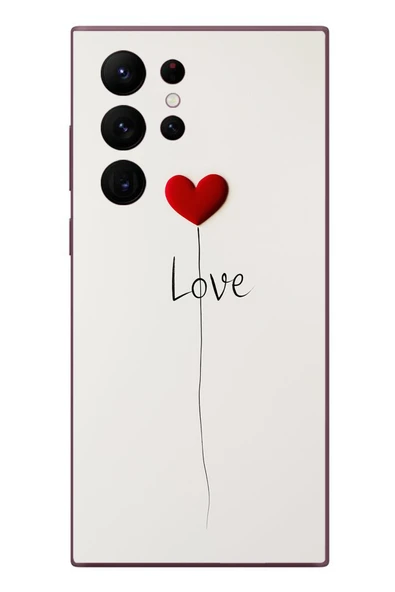 Le Balvo Samsung Galaxy S22 Ultra Uyumlu Love Aşk Baskılı Silikon Kılıf ürün görseli 1