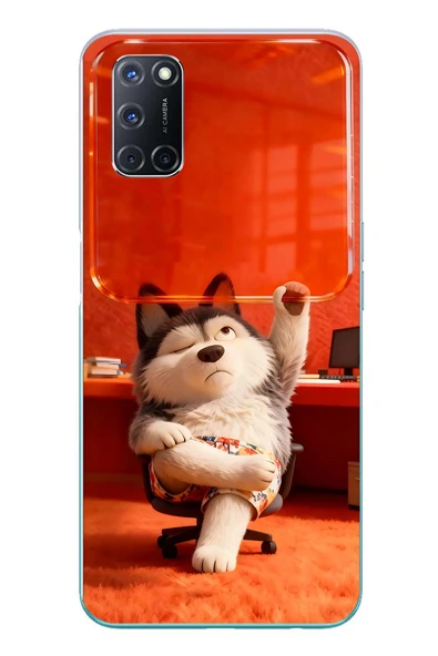 Le Balvo Oppo A52 Uyumlu Keyifli Köpek Baskılı Silikon Kılıf ürün görseli 1