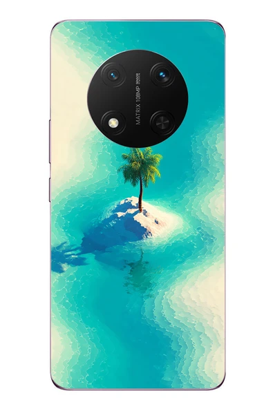 Le Balvo Honor Magic 7 Lite Uyumlu Adada Palmiye Baskılı Silikon Kılıf ürün görseli 1
