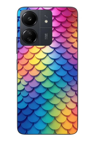 Le Balvo Redmi 13C Uyumlu Gökkuşağı Renkleri Baskılı Silikon Kılıf ürün görseli 1