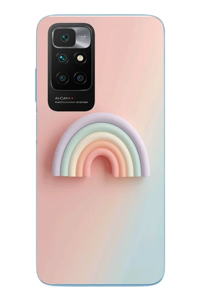 Le Balvo Redmi 10 2022 Uyumlu Gökkuşağı Pastel Baskılı Silikon Kılıf ürün görseli 1