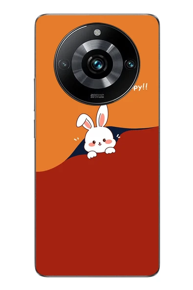 Le Balvo Realme 11 Pro Uyumlu Mutlu Tavşan Baskılı Silikon Kılıf ürün görseli 1