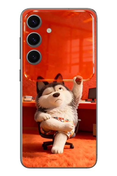 Le Balvo Samsung Galaxy S24 Uyumlu Keyifli Köpek Baskılı Silikon Kılıf ürün görseli 1