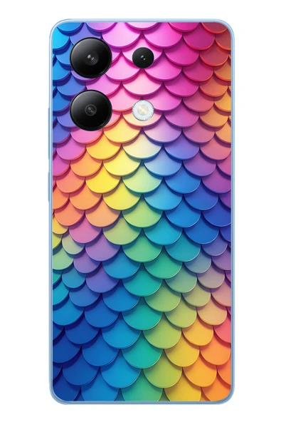 Le Balvo Redmi Note 13 4G Uyumlu Gökkuşağı Renkleri Baskılı Silikon Kılıf ürün görseli 1