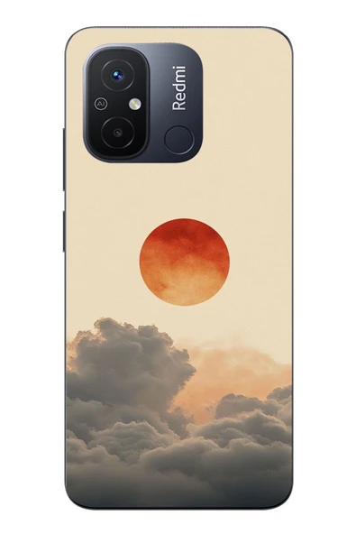 Le Balvo Redmi 12C Uyumlu Bulut ve Güneş Baskılı Silikon Kılıf ürün görseli 1