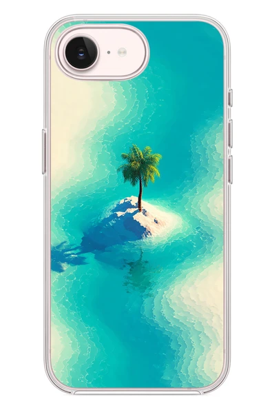 Le Balvo İphone 17e Uyumlu Adada Palmiye Baskılı Silikon Kılıf ürün görseli 1