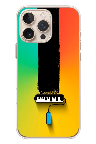 Le Balvo İphone 16 Pro Max Uyumlu Boya Rulosu Baskılı Silikon Kılıf ürün görseli 1