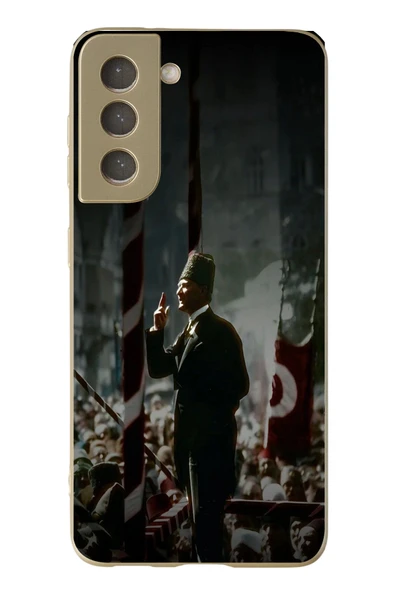 Le Balvo Samsung Galaxy S21 FE Uyumlu Atatürk Hitap Ediyor Baskılı Silikon Kılıf ürün görseli 1