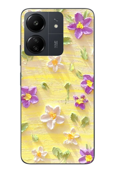 Le Balvo Redmi 13C Uyumlu Mor Papatyalar Baskılı Silikon Kılıf ürün görseli 1
