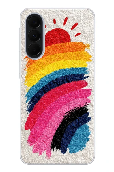 Le Balvo Samsung Galaxy A37 Uyumlu Güneşli Gökkuşağı Baskılı Silikon Kılıf ürün görseli 1