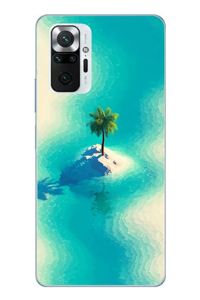 Le Balvo Redmi Note 10 Pro Uyumlu Adada Palmiye Baskılı Silikon Kılıf ürün görseli 1