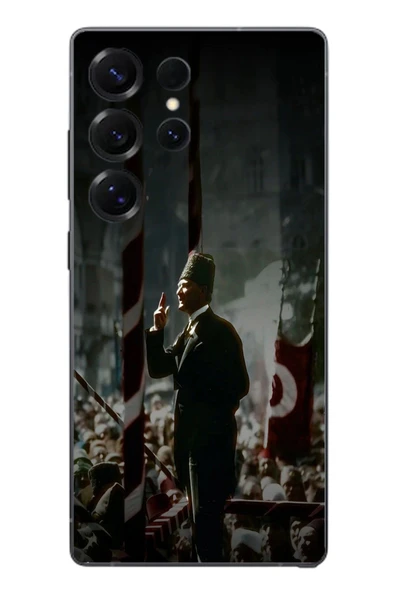 Le Balvo Samsung Galaxy S25 Ultra Uyumlu Atatürk Hitap Ediyor Baskılı Silikon Kılıf ürün görseli 1