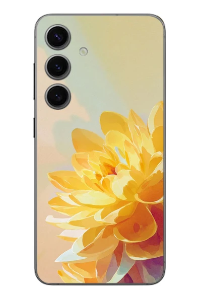 Le Balvo Samsung Galaxy S24 Uyumlu Sarı Çiçek Baskılı Silikon Kılıf ürün görseli 1