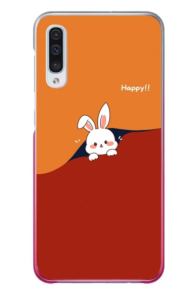 Le Balvo Samsung Galaxy A50 Uyumlu Mutlu Tavşan Baskılı Silikon Kılıf ürün görseli 1