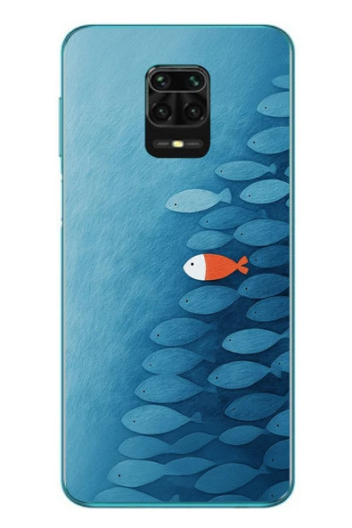 Le Balvo Redmi Note 9s Uyumlu Balıklar Yüzüyor Baskılı Silikon Kılıf ürün görseli 1