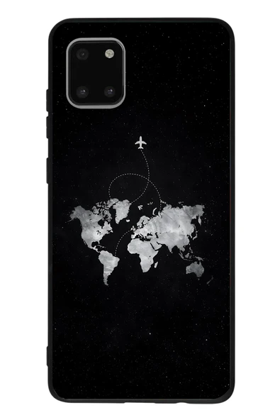 Le Balvo Samsung Galaxy Note 10 Lite Uyumlu Dünya Haritası Uçuş Baskılı Silikon Kılıf ürün görseli 1