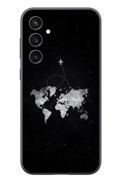 Le Balvo Samsung Galaxy S23 Uyumlu Dünya Haritası Uçuş Baskılı Silikon Kılıf ürün görseli 1
