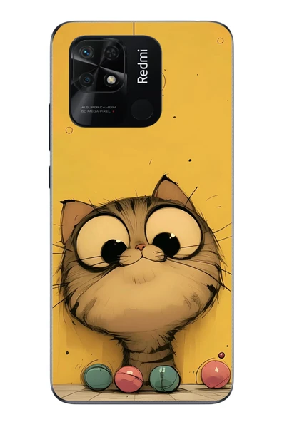 Le Balvo Redmi 10C Uyumlu Kedi Çizgisi Baskılı Silikon Kılıf ürün görseli 1