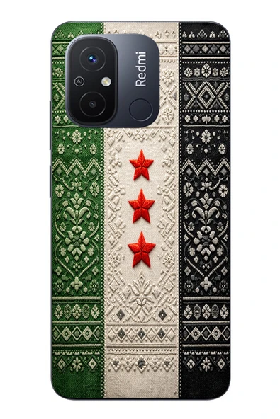 Le Balvo Redmi 12C Uyumlu Suriye Bayrağı Dokuma Baskılı Silikon Kılıf ürün görseli 1