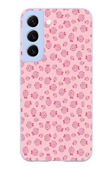 Le Balvo Samsung Galaxy S22 Uyumlu Pembe Balıklar Baskılı Silikon Kılıf ürün görseli 1