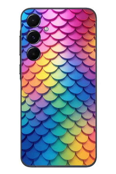 Le Balvo Samsung Galaxy A55 Uyumlu Gökkuşağı Renkleri Baskılı Silikon Kılıf ürün görseli 1