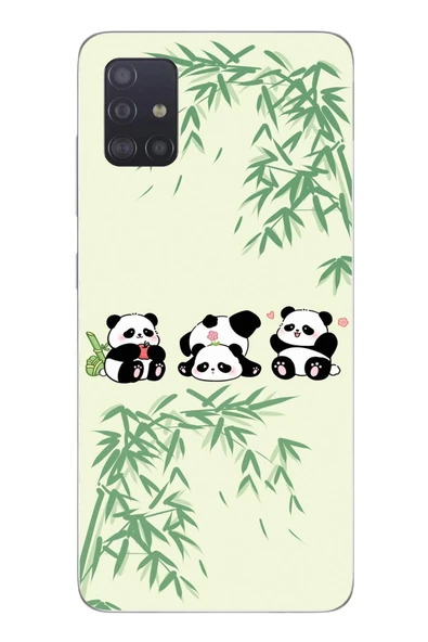 Le Balvo Samsung Galaxy A51 Uyumlu Panda Ailesi Baskılı Silikon Kılıf ürün görseli 1