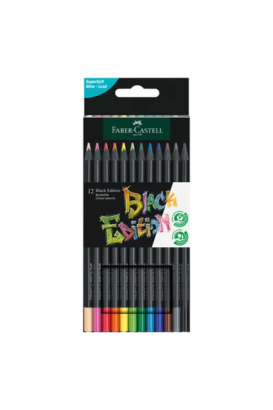 Black Edition Boya Kalemi, 12 Renk,Siyah Kağıda Uyumlu, Ergonomik Üçgen Gövde ürün görseli 1