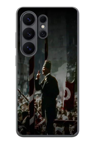 Le Balvo Samsung Galaxy S26 Ultra Uyumlu Atatürk Hitap Ediyor Baskılı Silikon Kılıf ürün görseli 1